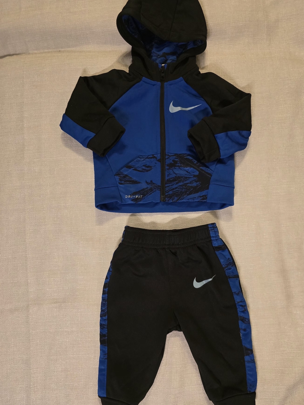 Nike Baby Dri-FIT Hooded Tracksuit Set Blue Black 6-9M 70-75cm